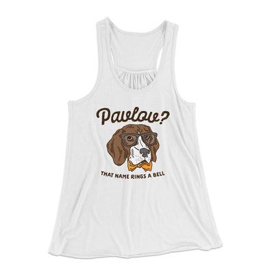 Pavlov's Dog Women's Flowey Tank Top White | Funny Shirt from Famous In Real Life