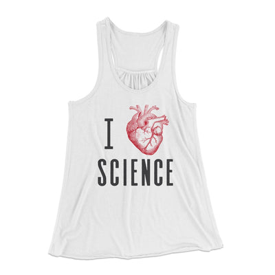 I Heart Science Women's Flowey Tank Top White | Funny Shirt from Famous In Real Life