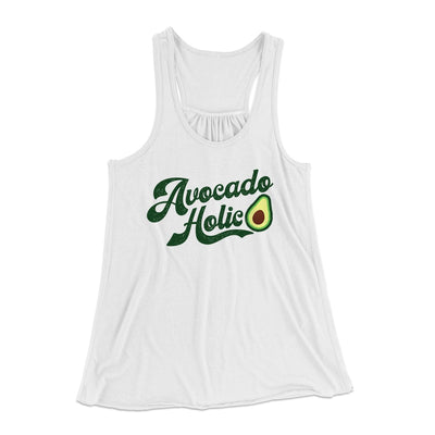 Avocadoholic Women's Flowey Tank Top White | Funny Shirt from Famous In Real Life