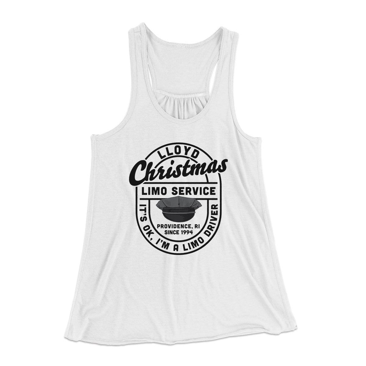 Lloyd Christmas Limo Service Women's Flowey Tank Top White | Funny Shirt from Famous In Real Life
