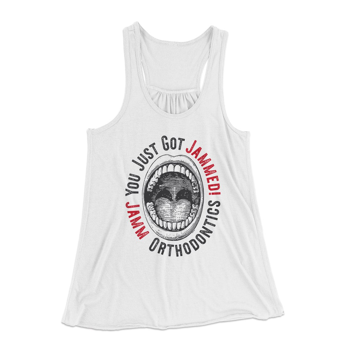 Jamm Orthodontics Women's Flowey Tank Top White | Funny Shirt from Famous In Real Life