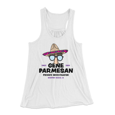 Gene Parmesan Women's Flowey Tank Top White | Funny Shirt from Famous In Real Life