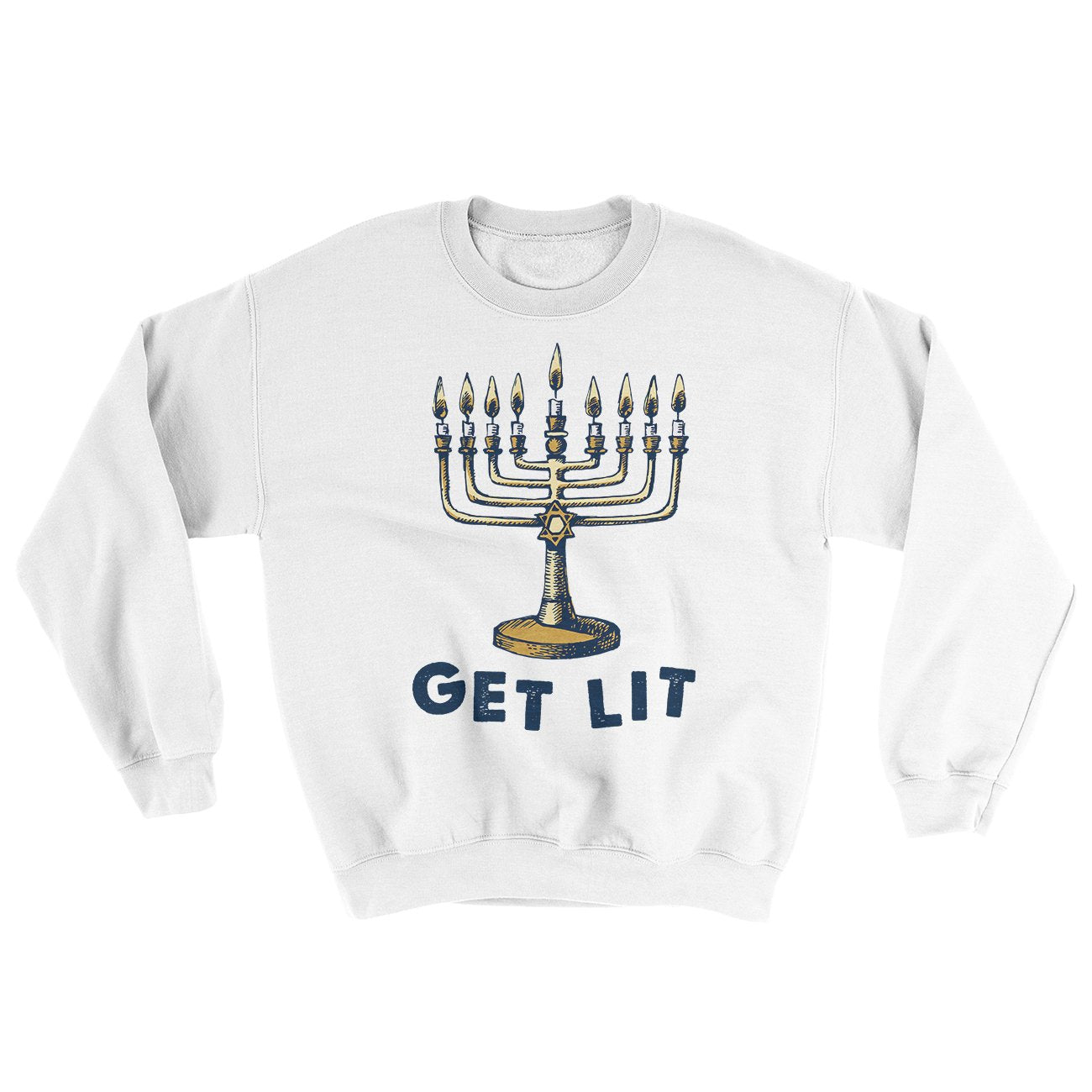 Get Lit for Hanukkah Ugly Sweater | Funny Shirt from Famous In Real Life