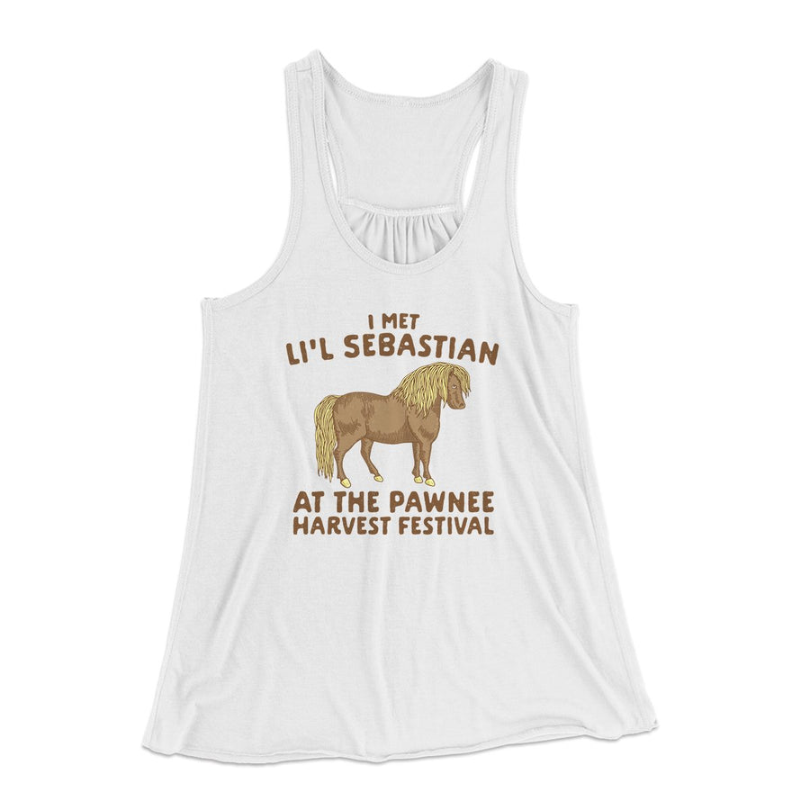 I Met Li'l Sebastian Women's Flowey Tank Top White | Funny Shirt from Famous In Real Life