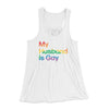 My Husband Is Gay Women's Flowey Tank Top White | Funny Shirt from Famous In Real Life