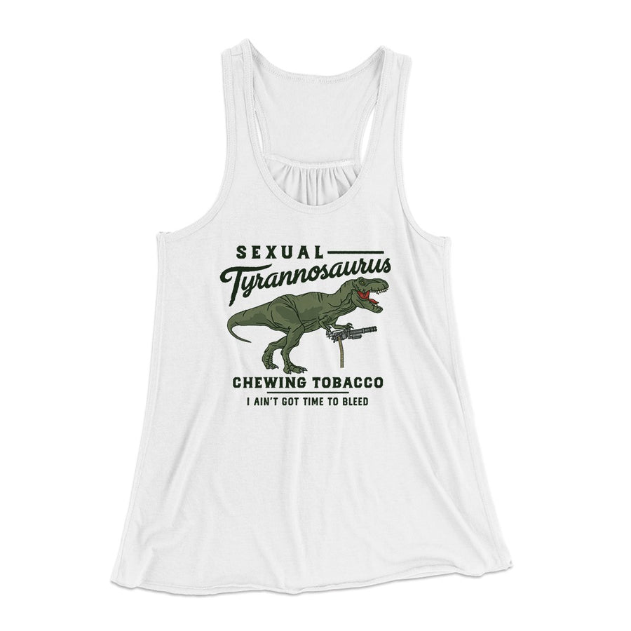 Sexual Tyrannosaurus Chewing Tobacco Women's Flowey Tank Top | Funny Shirt from Famous In Real Life