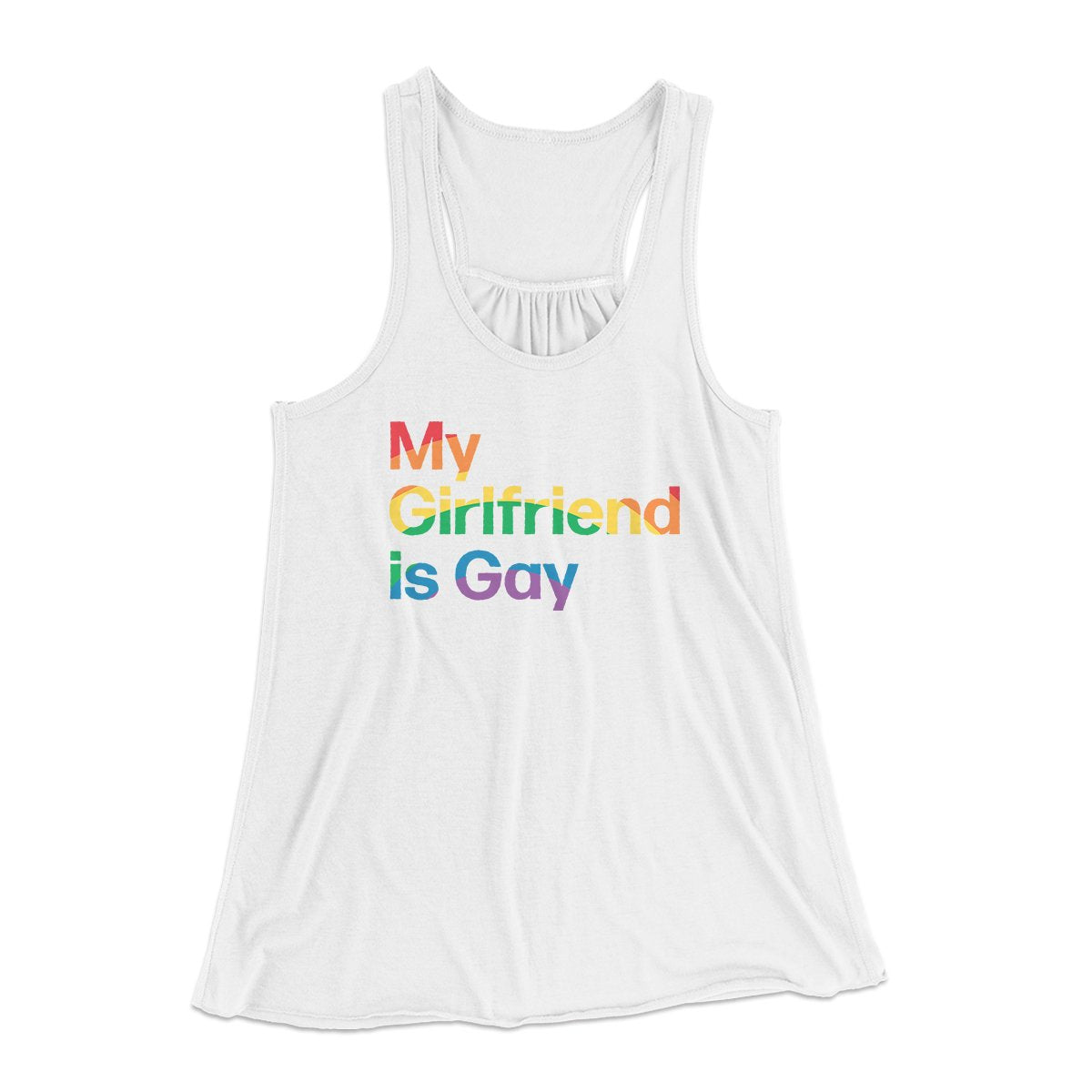 My Girlfriend Is Gay Women's Flowey Tank Top | Funny Shirt from Famous In Real Life