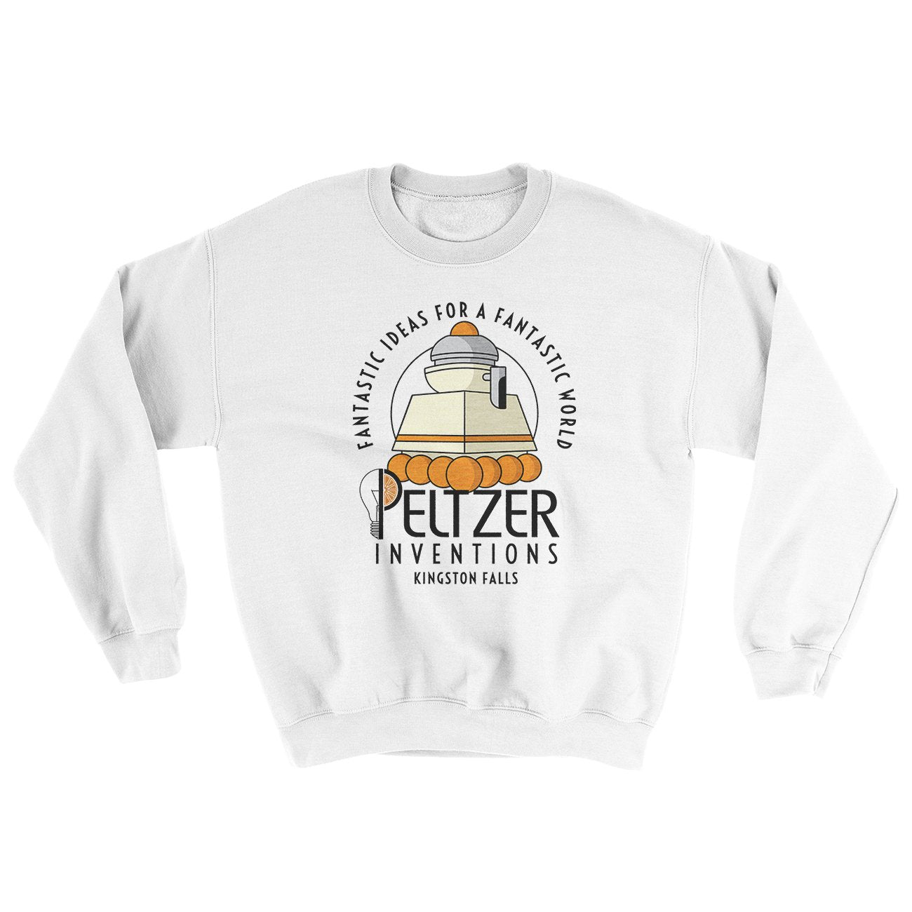 Peltzer Inventions Ugly Sweater White | Funny Shirt from Famous In Real Life