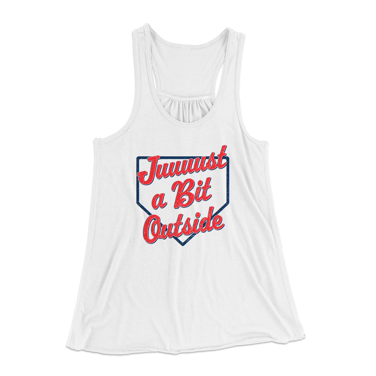 Just A Bit Outside Women's Flowey Tank Top White | Funny Shirt from Famous In Real Life