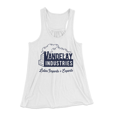 Vandelay Industries Women's Flowey Tank Top White | Funny Shirt from Famous In Real Life