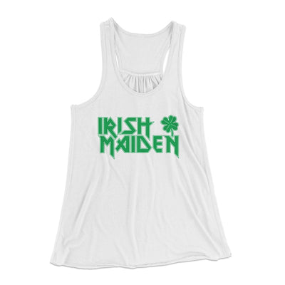 Irish Maiden Women's Flowey Tank Top White | Funny Shirt from Famous In Real Life