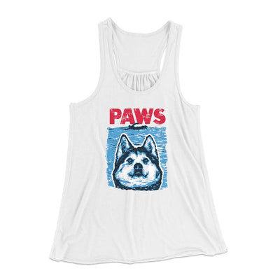 PAWS Dog Women's Flowey Tank Top White | Funny Shirt from Famous In Real Life