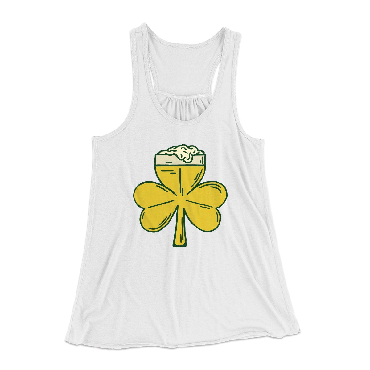 Beer Shamrock Women's Flowey Tank Top | Funny Shirt from Famous In Real Life