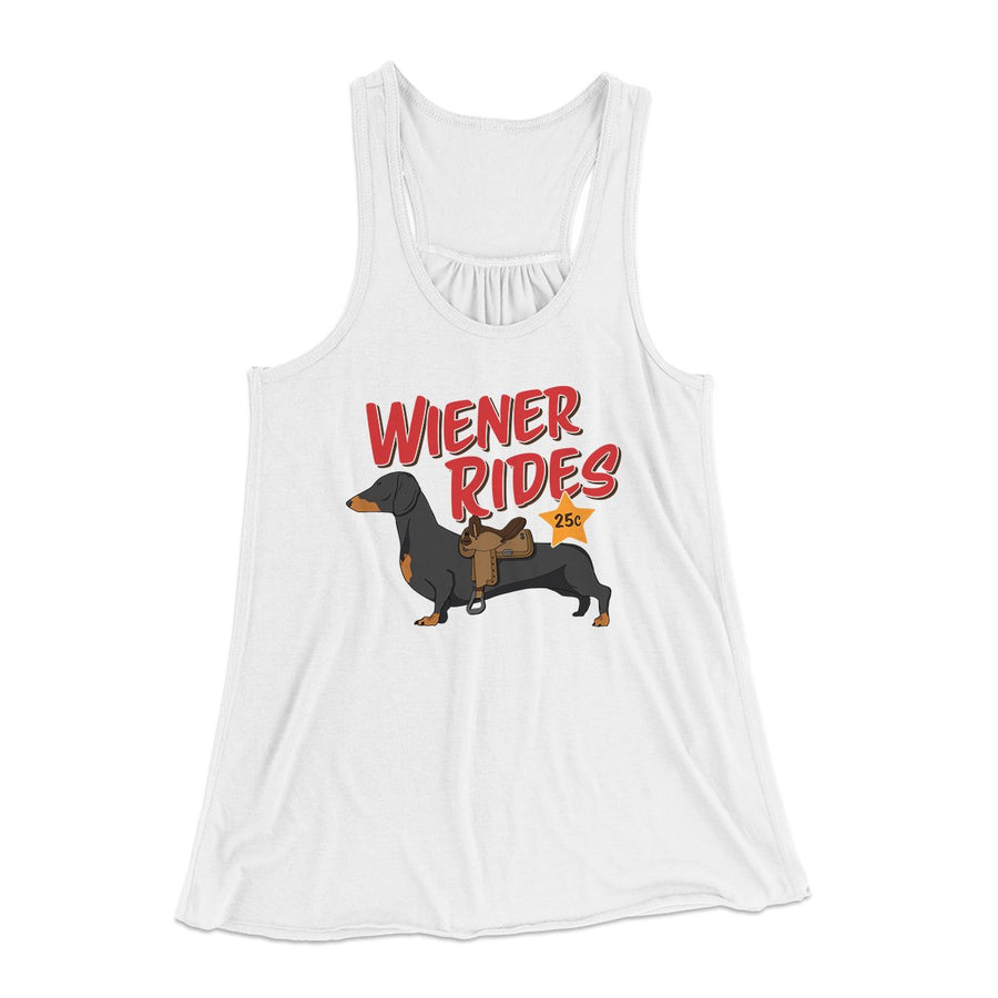 Wiener Rides Funny Women's Flowey Tank Top | Funny Shirt from Famous In Real Life