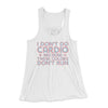 I Don't Do Cardio Women's Flowey Tank Top White | Funny Shirt from Famous In Real Life