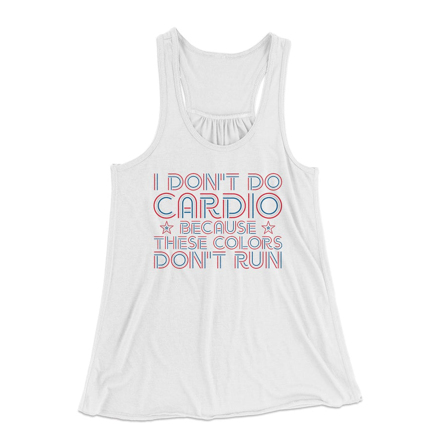 I Don't Do Cardio Women's Flowey Tank Top | Funny Shirt from Famous In Real Life