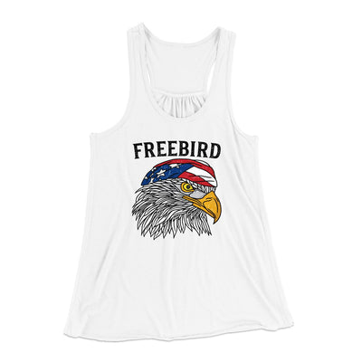 Freebird Women's Flowey Tank Top White | Funny Shirt from Famous In Real Life