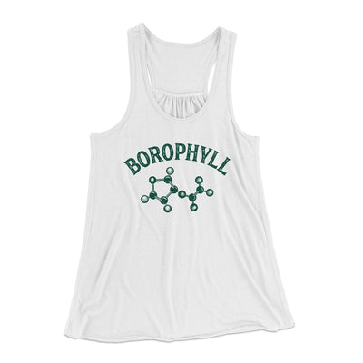 Borophyll Women's Flowey Tank Top White | Funny Shirt from Famous In Real Life