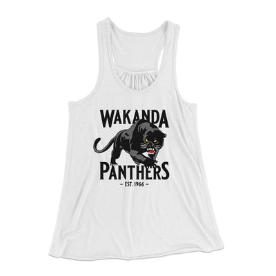 Wakanda Panthers Women's Flowey Tank Top White | Funny Shirt from Famous In Real Life