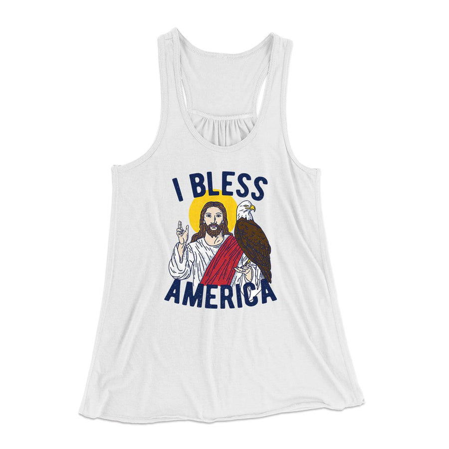 I Bless America Women's Flowey Tank Top | Funny Shirt from Famous In Real Life
