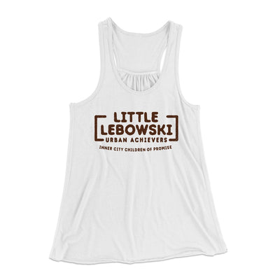 Little Lebowski Urban Achievers Women's Flowey Tank Top White | Funny Shirt from Famous In Real Life