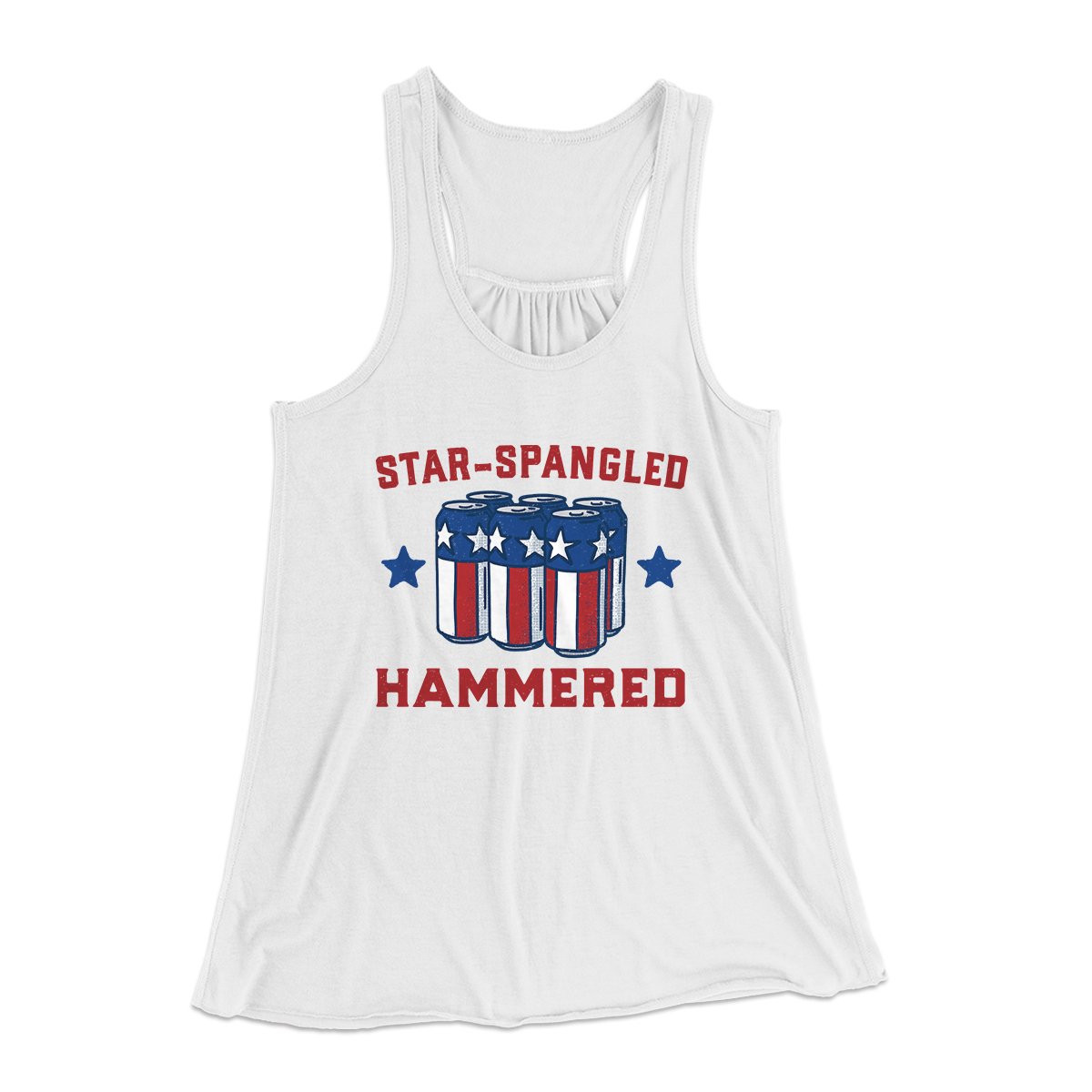 Star Spangled Hammered Women's Flowey Tank Top | Funny Shirt from Famous In Real Life