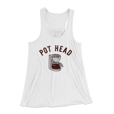 Pot Head Women's Flowey Tank Top White | Funny Shirt from Famous In Real Life