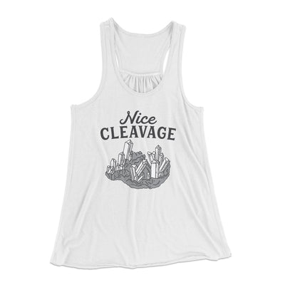 Nice Cleavage Women's Flowey Tank Top White | Funny Shirt from Famous In Real Life