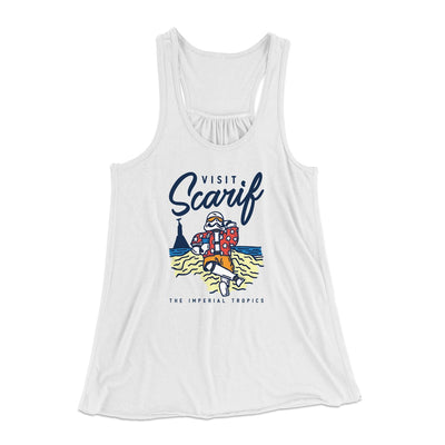 Visit Scarif Women's Flowey Tank Top White | Funny Shirt from Famous In Real Life