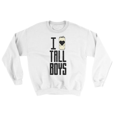 I Love Tall Boys Ugly Sweater White | Funny Shirt from Famous In Real Life