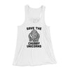 Save The Chubby Unicorns Women's Flowey Tank Top White | Funny Shirt from Famous In Real Life