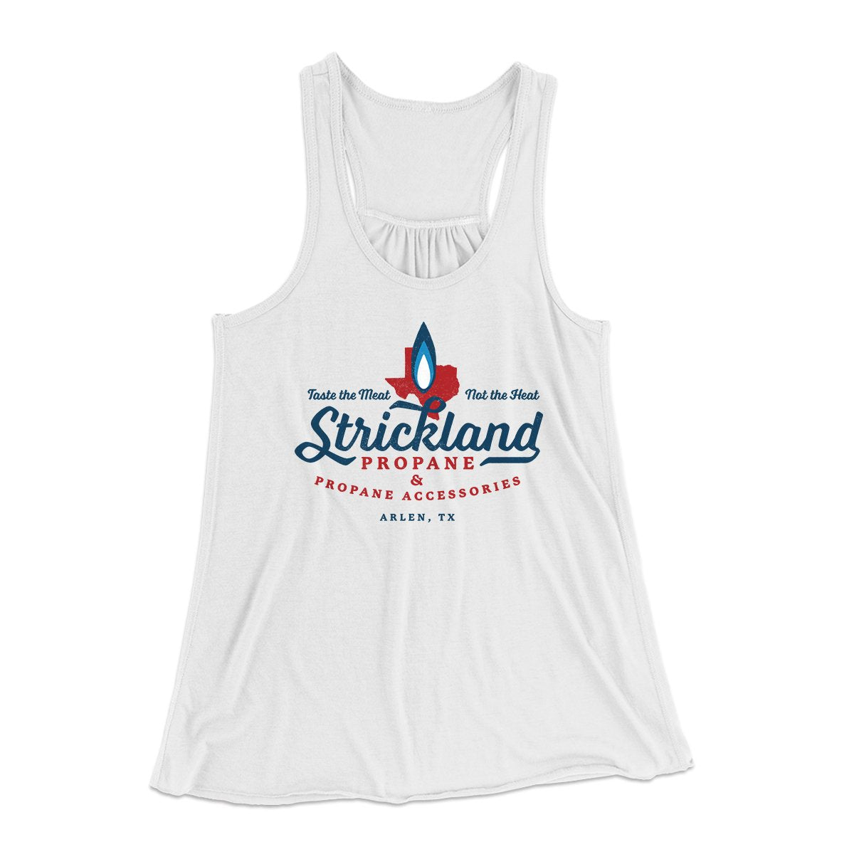 Strickland Propane Women's Flowey Tank Top White | Funny Shirt from Famous In Real Life