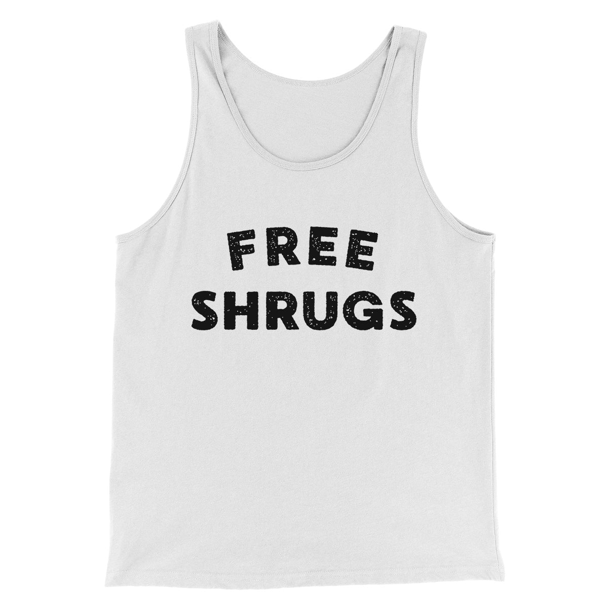 Free Shrugs Funny Men/Unisex Tank Top White/Black | Funny Shirt from Famous In Real Life