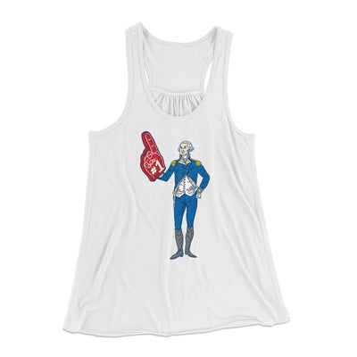 George Washington #1 Women's Flowey Tank Top White | Funny Shirt from Famous In Real Life