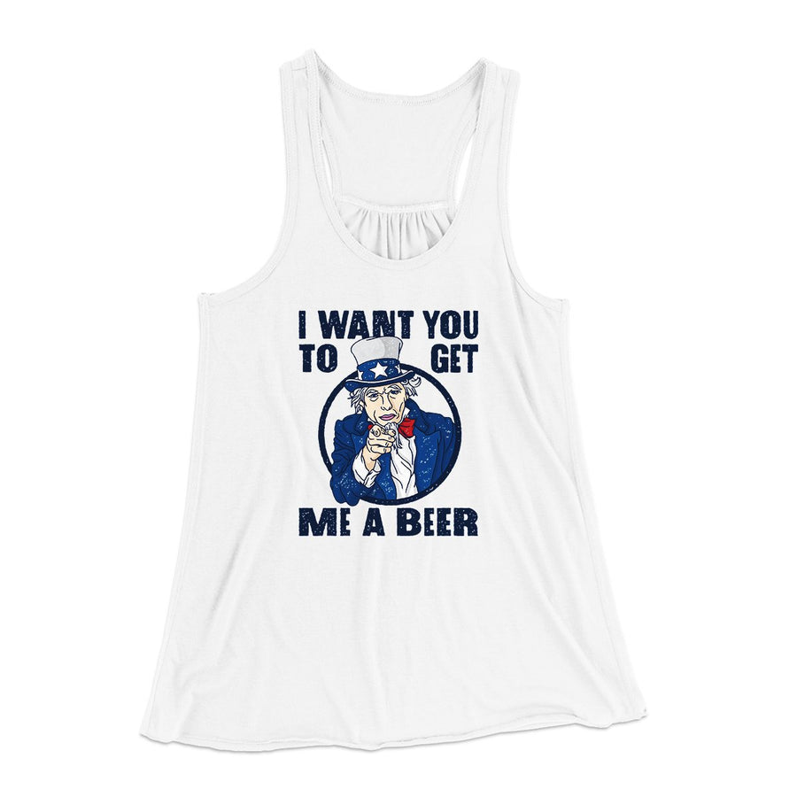 I Want You to Get Me a Beer Women's Flowey Tank Top | Funny Shirt from Famous In Real Life