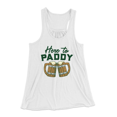 Here to Paddy Women's Flowey Tank Top White | Funny Shirt from Famous In Real Life