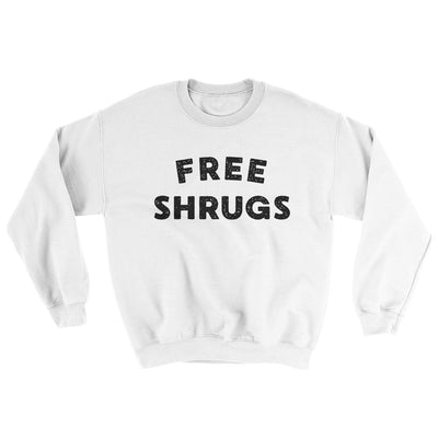 Free Shrugs Ugly Sweater White | Funny Shirt from Famous In Real Life