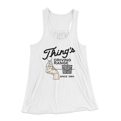 Thing's Driving Range Women's Flowey Tank Top White | Funny Shirt from Famous In Real Life