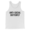 Anti-Social Butterfly Funny Men/Unisex Tank Top White/ Black | Funny Shirt from Famous In Real Life