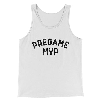 Pregame MVP Funny Men/Unisex Tank Top White/Black | Funny Shirt from Famous In Real Life