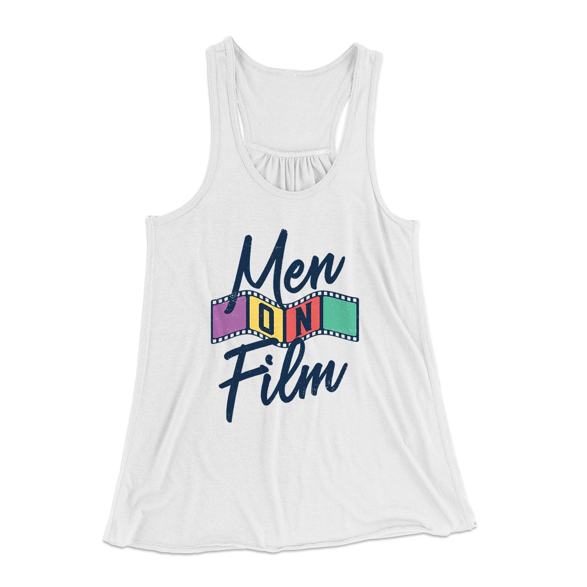 Men on Film Women's Flowey Tank Top White | Funny Shirt from Famous In Real Life