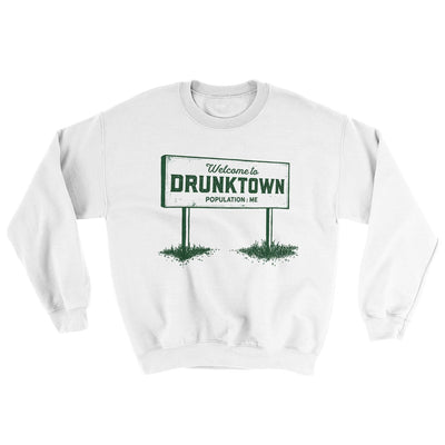 Welcome to Drunktown Ugly Sweater White | Funny Shirt from Famous In Real Life
