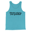 Silently Judging Your Grammar Funny Men/Unisex Tank Top Aqua Triblend | Funny Shirt from Famous In Real Life