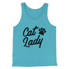 Cat Lady Men/Unisex Tank Top Aqua Triblend | Funny Shirt from Famous In Real Life