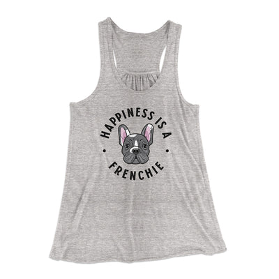 Happiness Is A Frenchie Women's Flowey Racerback Tank Top Athletic Heather | Funny Shirt from Famous In Real Life