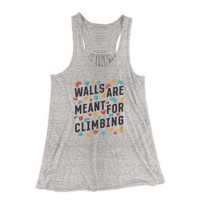 Walls Are Meant For Climbing Women's Flowey Racerback Tank Top Athletic Heather | Funny Shirt from Famous In Real Life