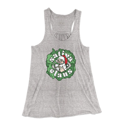 Sativa Claus Women's Flowey Racerback Tank Top Athletic Heather | Funny Shirt from Famous In Real Life