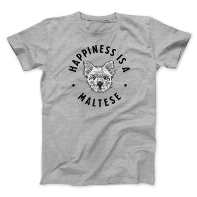 Happiness Is A Maltese Men/Unisex T-Shirt Athletic Heather | Funny Shirt from Famous In Real Life