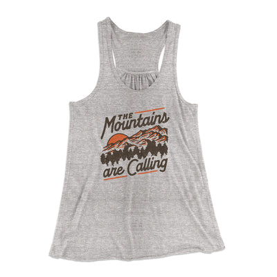 The Mountains Are Calling Women's Flowey Racerback Tank Top Athletic Heather | Funny Shirt from Famous In Real Life