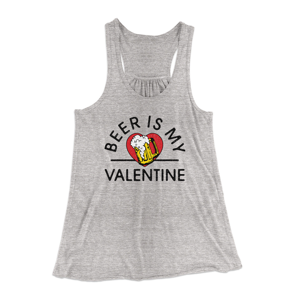 Beer Is My Valentine Women's Flowey Racerback Tank Top | Funny Shirt from Famous In Real Life